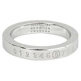 Maison Martin Margiela Anello con Logo Inciso in Palladio Argento