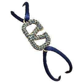 Valentino Pulseira de nó de cristal com logotipo assinatura Marrom