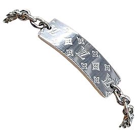 Louis Vuitton Bracciale Piastra Monogramma Bold Argento Argento