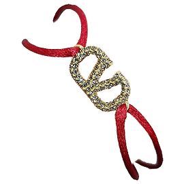 Valentino Bracciale a nodo in cristallo con logo distintivo Nero