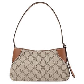 Gucci Borsa a Spalla Piccola GG Emblem Marrone