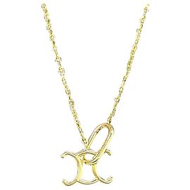 Céline Colar de corrente com fecho de logotipo Triomphe em ouro Dourado