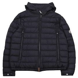 Moncler Hooded Short Down Jacket Blue