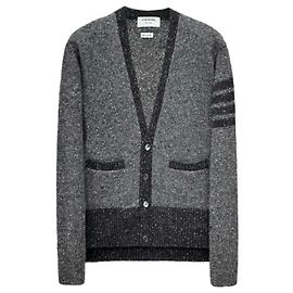 Thom Browne Mohair-Cardigan mit diagonalen Streifen Braun