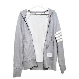 Thom Browne Classic Loopback Hooded Zip-Up Brown