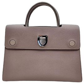 Bolsa transversal pequena com alça superior e estampa de bolinhas Diorama Marrom