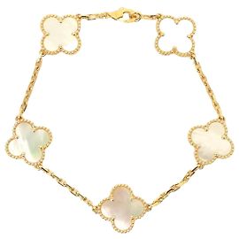 Van Cleef & Arpels Bracciale Vintage Alhambra Van Cleef Arpels Bianco