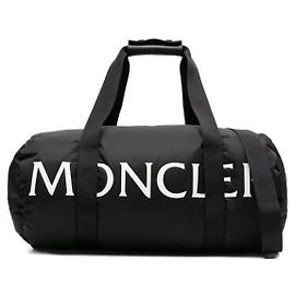 Moncler Bolsa de duffle acolchoada com logo Preto