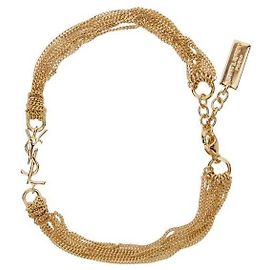 Saint Laurent Pulseira de tassel de metal Dourado