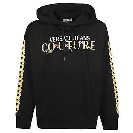 Versace Kapuzenpullover mit Ketten-Logo Schwarz