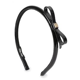 Miu Miu Lackleder-Haarband Schwarz