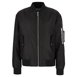 Versace Striped Bomber Jacket Black