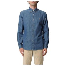 Ralph Lauren Denim-Hemd mit gesticktem Pony-Logo Blau