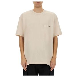 Comme Des Garcons Camiseta de algodón con lettering de logo FO Castaño