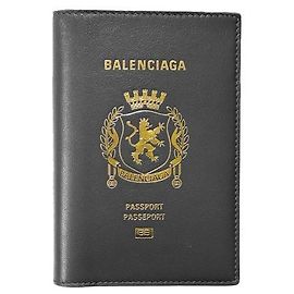 Balenciaga Portafoglio bifold per passaporto verticale grigio scuro Marrone