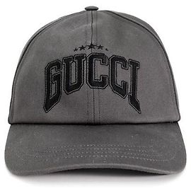 Gucci Baseball Cotton Embroidered Cap in Grey Brown