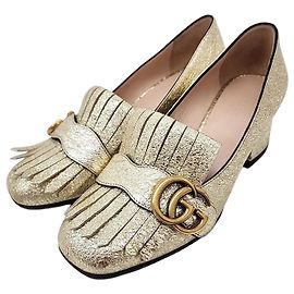 Chaussures à franges Gucci Marmont Doré