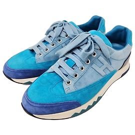 Baskets en daim Hermès Bleu