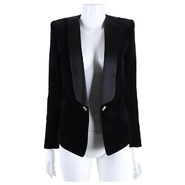 Balmain Giacca di Velluto Nero