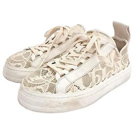Chloé Lauren Spitzen-Sneaker Braun