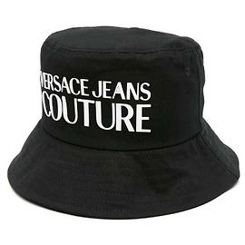 Versace Bucket Hat mit Logo Schwarz