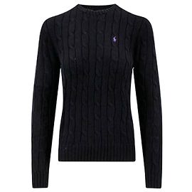 Ralph Lauren Strickpullover mit Pony-Logo-Stickerei Schwarz