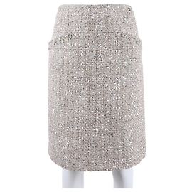 Gonna in tweed Chanel Marrone