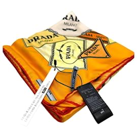 Prada Logo Pattern Silk Scarf Multiple colors