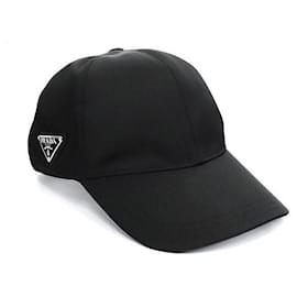 Prada Boné de beisebol com logo triangular em Re-Nylon Preto