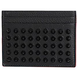 Christian Louboutin Spike Kios Card Holder Black Black