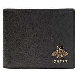 Gucci Tiermuster Leder Geldbörse Schwarz