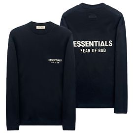 Fear of God Essential Logo Long Sleeve T-Shirt Black