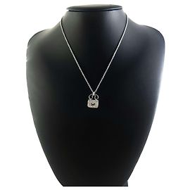 Hermès Amulett Constance Diamant Weißgold Anhänger Halskette Weiß