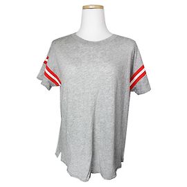 Rag & Bone Melange Grau Rotem Saum T-Shirt Braun