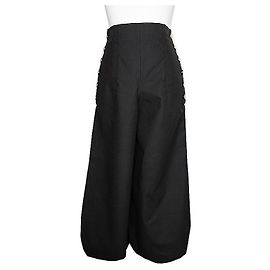Chanel Pantalones de algodón negros en forma de barril Negro