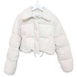 Miu Miu Suéter cropped acolchoado de corduroy Prata