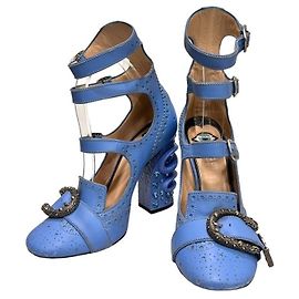Gucci Dionysus Quin Core Heel Pumps Blue Red