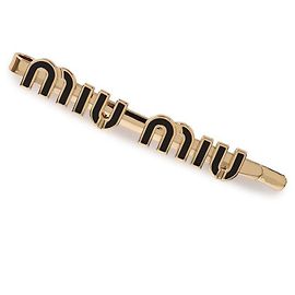 Miu Miu Clipe de cabelo de metal esmaltado Preto