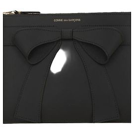 Comme Des Garcons Bolsa de Couro com Grande Laço Preto