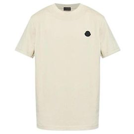 Moncler Baumwoll-T-Shirt mit Logo-Patch Braun