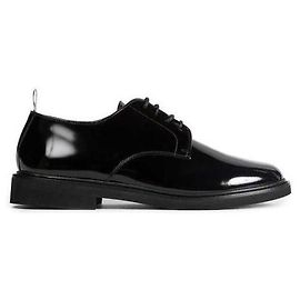 Thom Browne Derby Uniforme em Couro Polido Preto