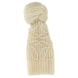 Loewe Sciarpa Anagram in misto mohair Bianco