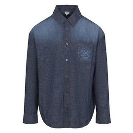 Camicia Loewe in cotone blu lavato Blu