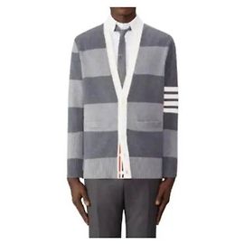 Thom Browne Baumwoll-Rugby-Rose-Icon-V-Ausschnitt-Cardigan Braun