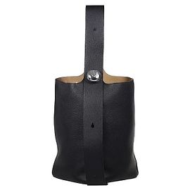 Loewe Große Kieselstein-Eimer-Tasche Schwarz