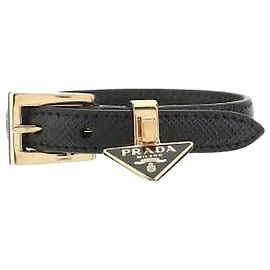 Prada Bracelet Triangle Logo Saffiano Noir