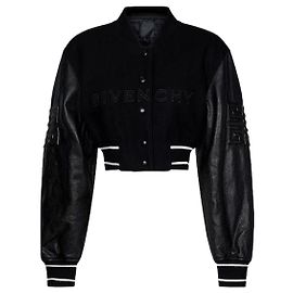 Givenchy Cropped Varsity Jacket Black