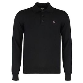 Fendi Woll-Polohemd Schwarz