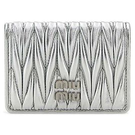 Miu Miu Napa-Leder Kartenetui Silber