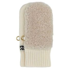 Miu Miu Luva de shearling de lã e cashmere Branco